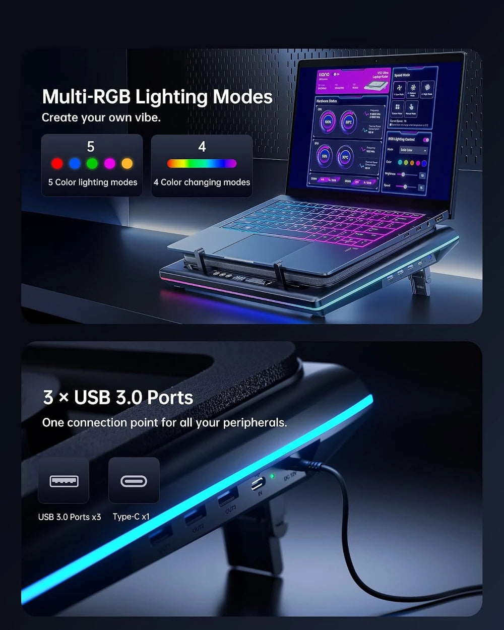 Smart Turbo Laptop Cooling Pad