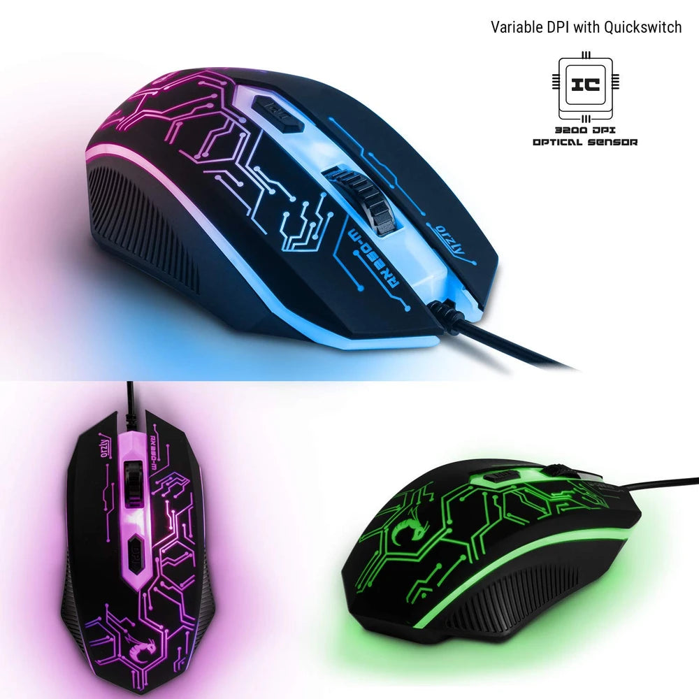 Kit de Teclado Ratón y Auriculares Gaming