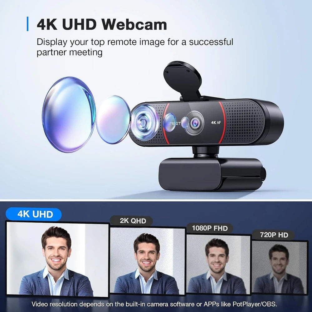 Camara Web 4K con Enfoque Automatico