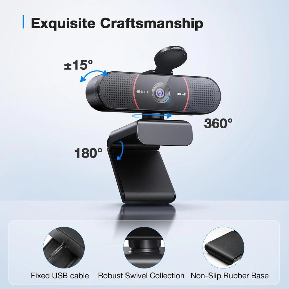 Camara Web 4K con Enfoque Automatico