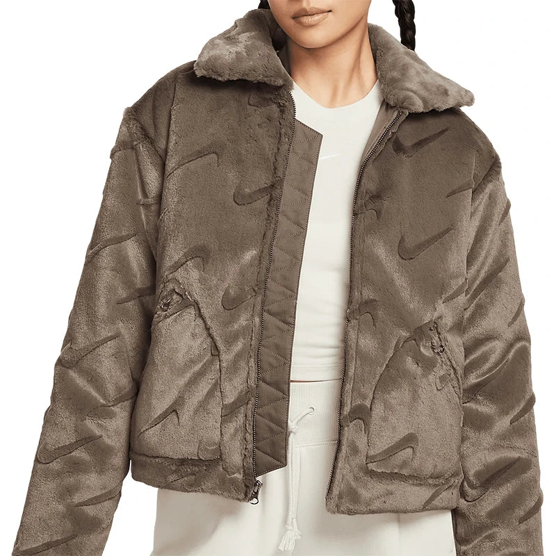 Chaqueta Cortavientos Faux Fur Mujer