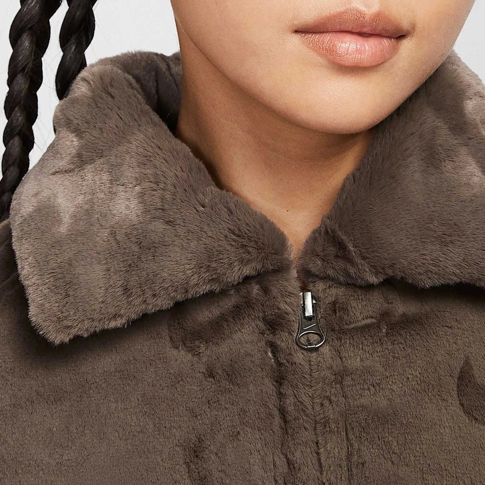 Chaqueta Cortavientos Faux Fur Mujer