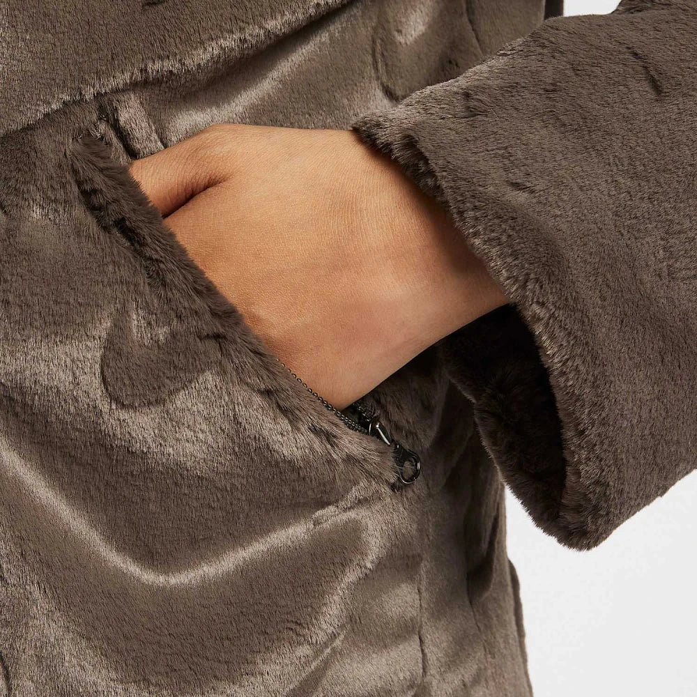 Chaqueta Cortavientos Faux Fur Mujer