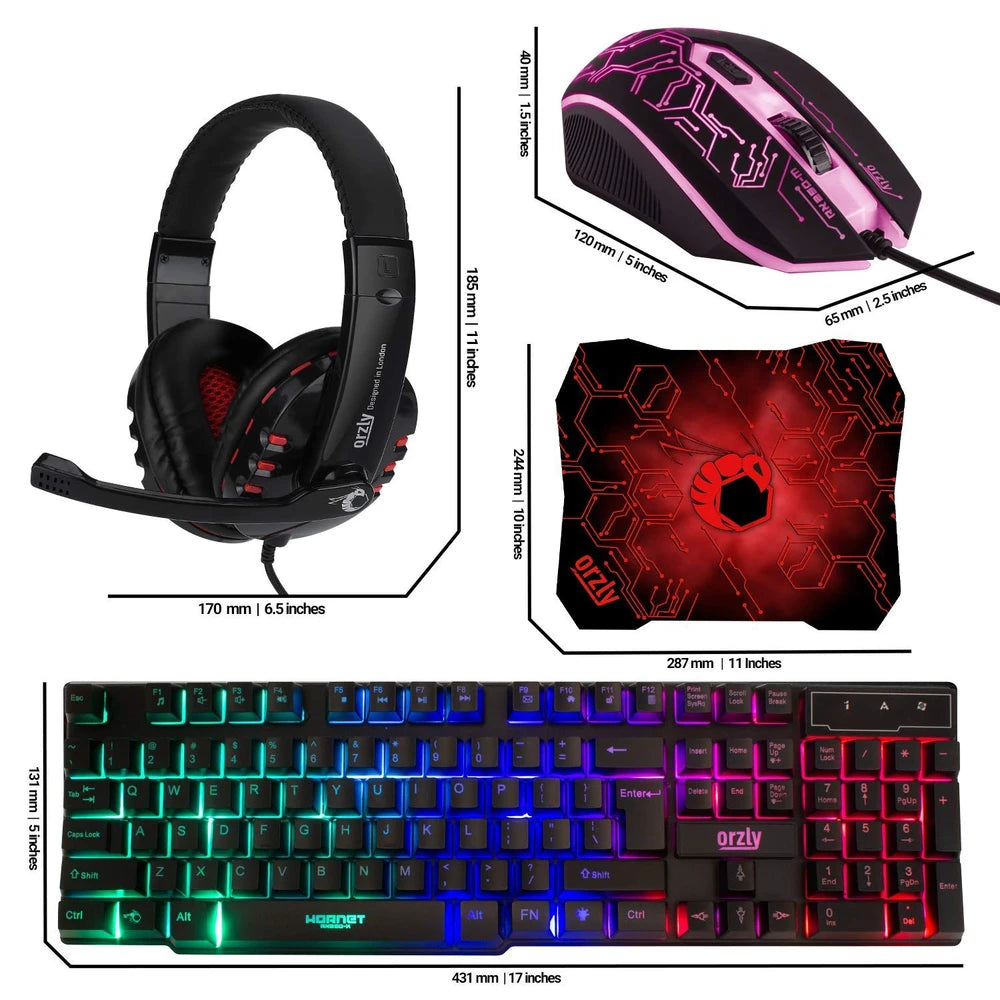 Kit de Teclado Ratón y Auriculares Gaming