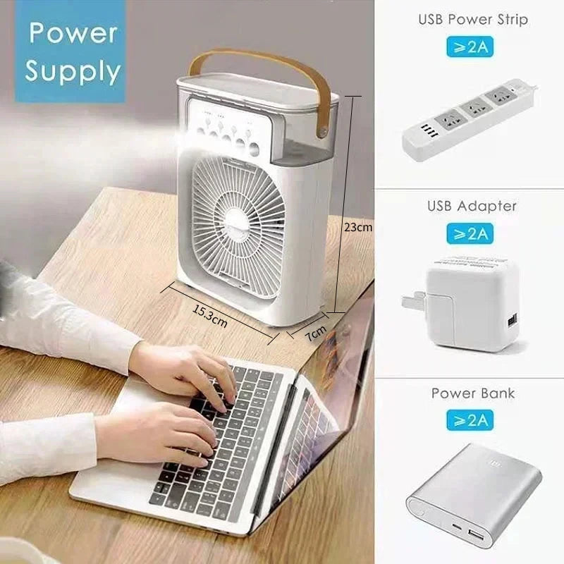 Miniventilador De Aire Acondicionado Portatil
