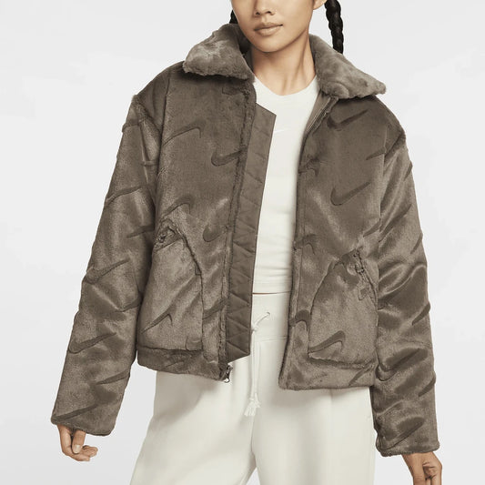 Chaqueta Cortavientos Faux Fur Mujer