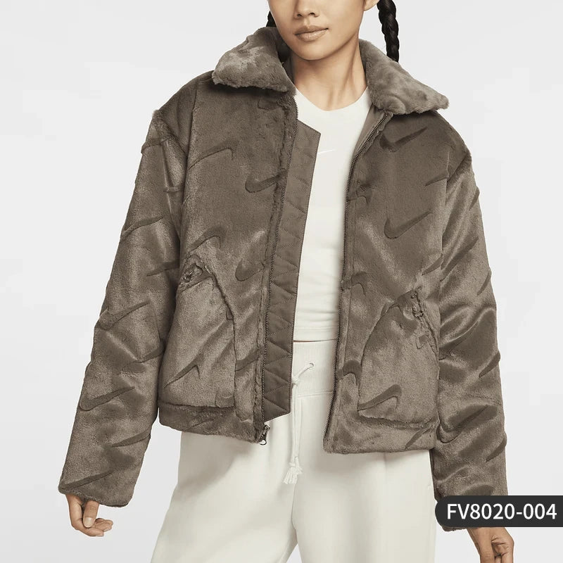 Chaqueta Cortavientos Faux Fur Mujer