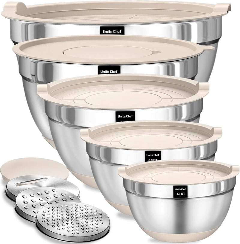 Umite Chef Stainless Steel Mixing Bowls with Lids