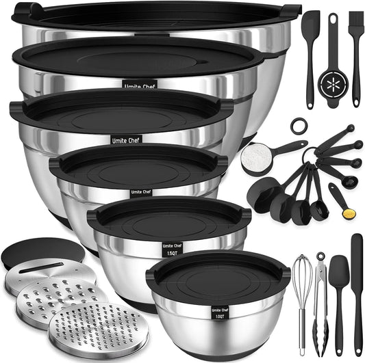 Non-Slip Stainless Steel Mixing Bowl Set