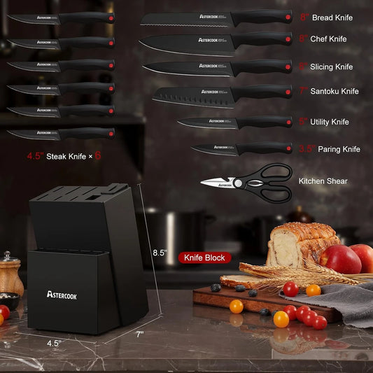 Astercook 15-Piece German Knife Set