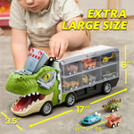 JOYIN Dinosaur Transport Truck with Pull Back Cars